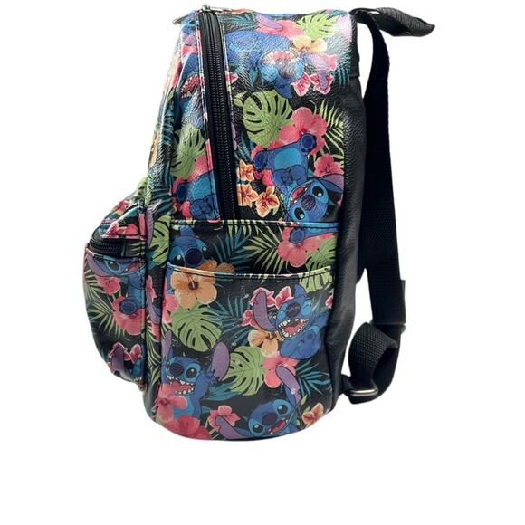 Loungefly Disney Lilo & Stitch Mini Backpack Stitch Poses Hawaiian Tropical - Picture 4 of 14